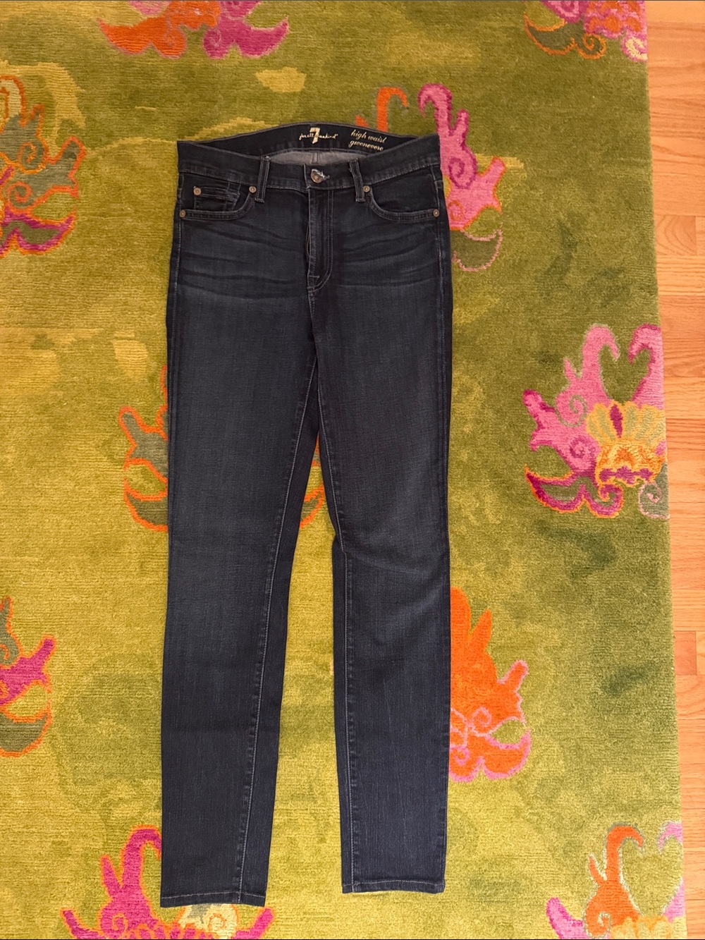 7 For All Mankind Black Indigo Skinny Jeans